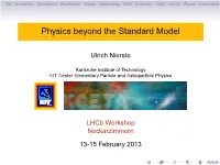 Physics Beyond the Standard Model