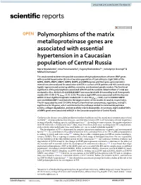 Polymorphisms of the Matrix Metalloproteinase Genes