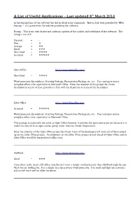Useful Applications – Last Updated 8 Th March 2014