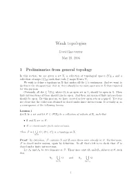 Weak Topologies