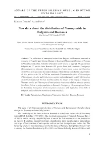 New Data About the Distribution of Neuropterida in Bulgaria and Romania