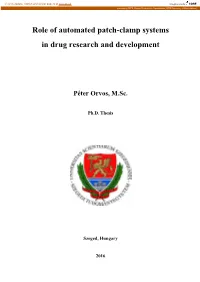 Role of Automated Patch-Clamp Systems in Drug Research and Development