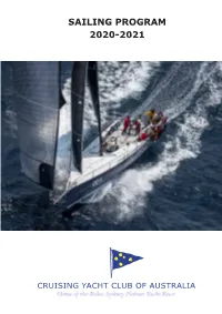 Sailing Program 2020-2021