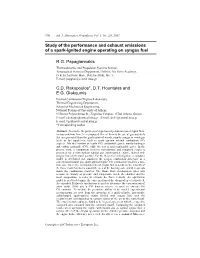 Study of the Performance and Exhaust Emissions of a Spark-Ignited Engine Operating on Syngas Fuel R.G. Papagiannakis C.D. Rakop