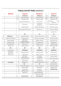 The Big Sing Auckland 2017 Timetable (Updated May