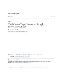 The Effects of Target Valence on Thought Suppression Efficacy," PURE Insights: Vol