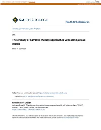 The Efficacy of Narrative Therapy Approaches with Self-Injurious Clients