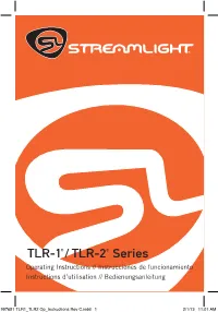TLR-1® / TLR-2® Series Operating Instructions // Instrucciones De Funcionamiento Instructions D’Utilisation // Bedienungsanleitung