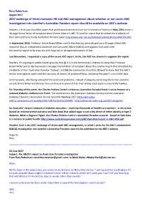 2017 Exchange of Letters Between RR and ABC Management About