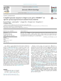 Complete Genome Sequence of Agarivorans Gilvus WH0801 , An