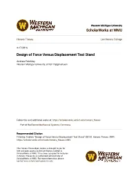 Design of Force Versus Displacement Test Stand