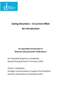 Eating Disorders – a Current Affair an Introduction