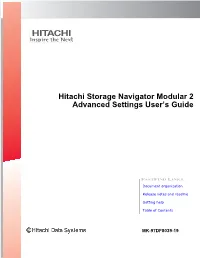 Hitachi Storage Navigator Modular 2 Advanced Settings User's Guide