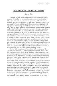 PARATEXTUALITY and the LOST URTEXT Anthony Enns the Term