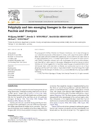 Polyphyly and Two Emerging Lineages in the Rust Genera Puccinia and Uromyces