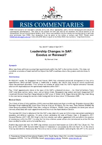 RSIS COMMENTARIES RSIS Commentaries Are Intended to Provide Timely And, Where Appropriate, Policy Relevant Background and Analysis of Contemporary Developments