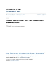 Spaces of Statecraft: How the Bureaucratic State Was Built on Manhattan’S Sidewalk