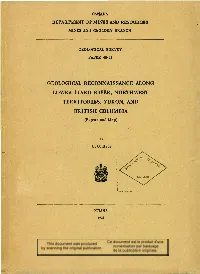 GEOLOGICAL RECONNAISSANCE ALONG LOWER LIARD RIVER, NORTHWEST TERRITORIES, YUKON, and BRITISH COLUMBIA (Report and Map)