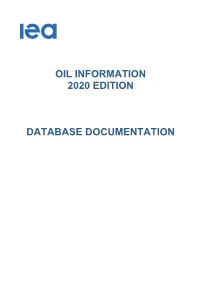 Oil Information 2020 Edition Database Documentation