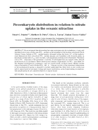 Picoeukaryote Distribution in Relation to Nitrate Uptake in the Oceanic Nitracline