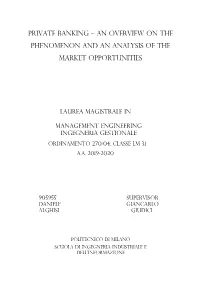 Private Banking – an Overview on the Phenomenon and an Analysis of the Market Opportunities