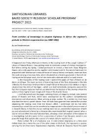 Smithsonian Libraries Baird Society Resident Scholar Program Project 2015