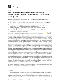 The Bifidogenic Effect Revisited—Ecology and Health Perspectives