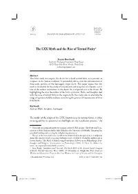 The LXX Myth and the Rise of Textual Fixity*