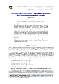 Turkish Cypriots and Their Reflections on Instructional Technologies