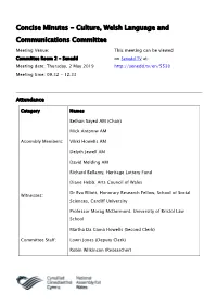 Concise Minutes - Culture, Welsh Language and Communications Committee