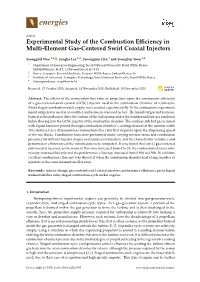 Experimental Study of the Combustion Efficiency in Multi-Element Gas