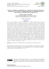 Fuzzy Clustering Algorithm to Catching Pattern of Change in District/City Poverty Variables Before and the Beginning of the Covid-19 Pandemic in Sulawesi Island