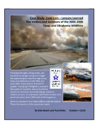 Lessons Learned the Victims and Survivors of the 2005-2006 Texas and Oklahoma Wildfires