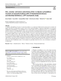 Site-, Enantio- and Stereo-Selectivities of the 1,3-Dipolar Cycloaddition Reactions of Oxanorbornadiene with C,N-Disubstituted N