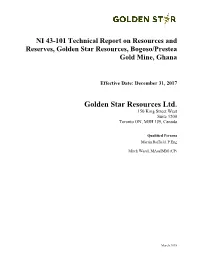 Technical Report on Resources and Reserves, Golden Star Resources, Bogoso/Prestea Gold Mine, Ghana