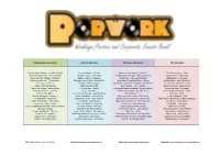 Tel: 07968 785246 | 07711 573715 Email: Dan@Popworkpartyband.Com Web: Facebook