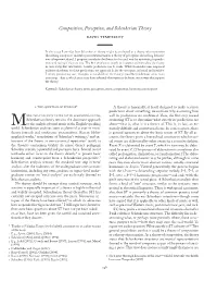 Composition, Perception, and Schenkerian Theory David Temperley