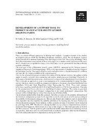 Development of a Support Tool to Predict Manufacturability of Deep- Drawing Parts