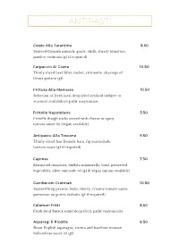PALLAZZO Menu