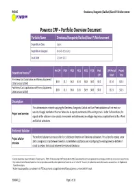 Powerco CPP – Portfolio Overview Document