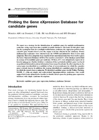 Probing the Gene Expression Database for Candidate Genes
