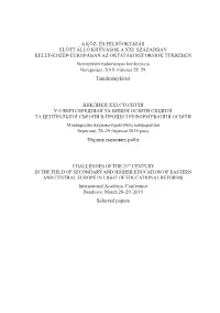 Tanulmánykötet Збірник Наукових Робіт Selected Papers