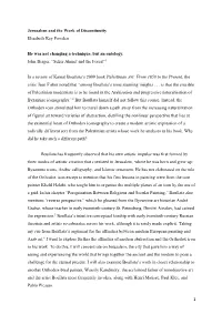 1 Jerusalem and the Work of Discontinuity Elizabeth Key Fowden He Was Not Changing a Technique, but an Ontology. John Berger