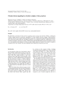 Chemical Alarm Signaling by Reticulate Sculpins, Cottus Perplexus
