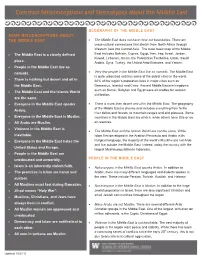 Common Misconceptions and Stereotypes About the Middle East