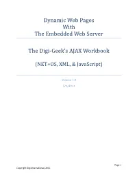 Dynamic Web Pages with the Embedded Web Server