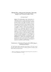 Hauling Data. Anthropocene Analogues, Paleocean- Ography and Missing Paradigm Shifts
