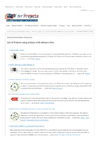 List of Projects Using Arduino with Advance View