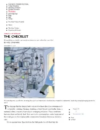 Peter Pronovost's Checklists Better Intensive Care