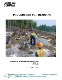 Procedures for Blasting